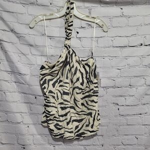 Nine west halter top animal print new